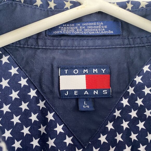 Tommy Hilfiger Men's Shirt Short Sleeve Large Star-Patterned - Picture 9 of 9